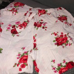 Floral and stripe pajamas